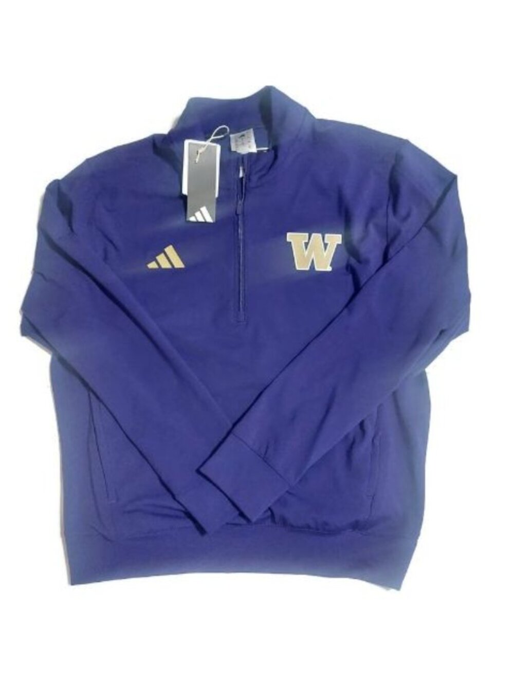 Adidas NCAA Washington Huskies 1/4 Zip Pullover Hockey Golf Jacket Mens L Purple
